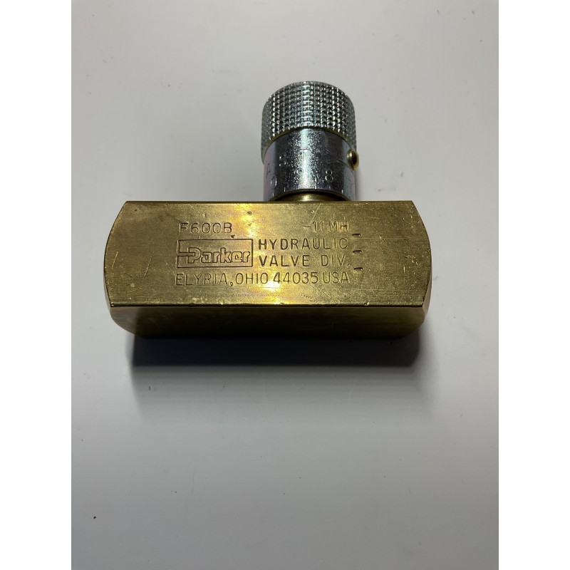 Parker F600B Hydraulic Flow Control Valve – 3/8" NPT, 8 GPM Parker F600B Hydraulic Flow Control Valve – 3/8" NPT, 8 GPM