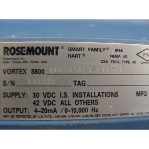 ROSEMOUNT CF030SA1N1P1M5Q4 VORTEX FLOWMETER8800