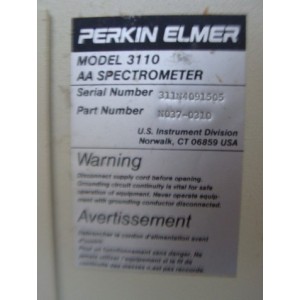 PERKIN ELMER 3110 AA SPECTROMETER