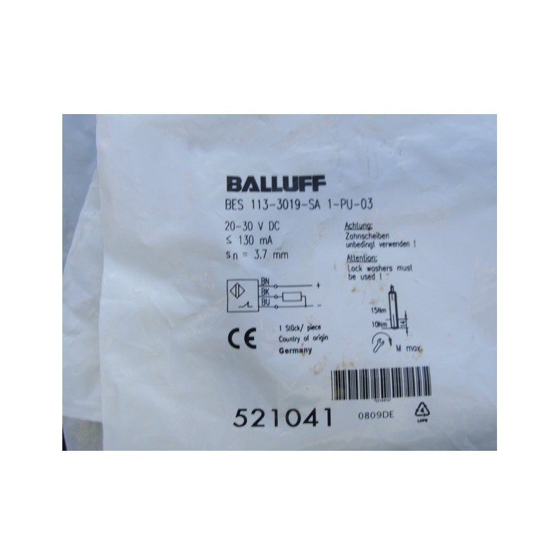 BALLUF PROX SWITCH BES 113-3019-SA BALLUF PROX SWITCH BES 113-3019-SA