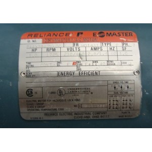 RELIANCE P14X3967N-GC DUTY MASTER 1 HP 3 PHASE AC MOTOR