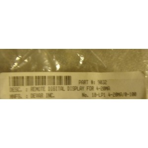 DEVAR INC REMOTE DIGITAL DISPLAY 18-LPI 