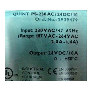 PHOENIX KLEMMEN POWER SUPPLY 2939179