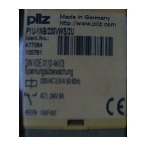 PILZ P1U-1NB/230VWS/2U VOLTAGE MONITORING RELAY