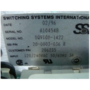 SWITCHING SYSTEMS POWER SUPPLY SQV100-1422