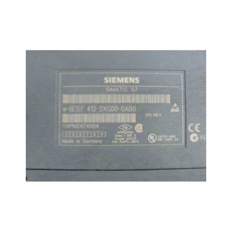 SIEMENS 6ES7-412-2XG00-0AB0 CPU412-272K+72KB 0.2