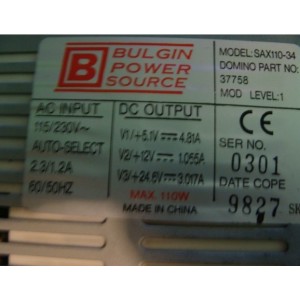 BULGIN POWER SOURCE SAX110-34