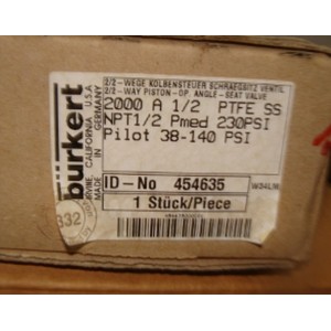 BURKERT VALVE 2000 A 1/2 38-140 PSI 454635