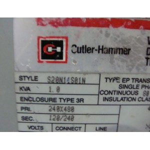 CUTLER HAMMER S20N14S01N TRANSFORMER