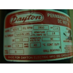 DAYTON MOTOR RPM 1800 4Z528