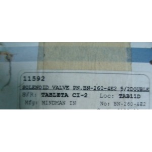 MINDMAN BN-260-4E2 PNEUMATIC SOLENOID VALVE