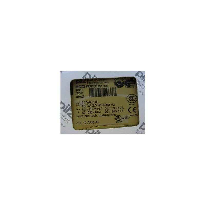 PILZ SAFETY RELAY PNOZ X1 24VAC/DC PILZ SAFETY RELAY PNOZ X1 24VAC/DC