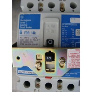 WESTINGHOUSE FDB3040L CIRCUIT BREAKER 40AMP 3POLE 600VAC