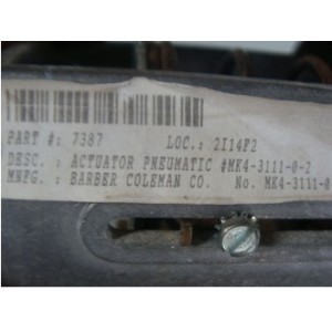 BARBER COLMAN ACTUATOR PNEUMATIC MK4-3111-0-2