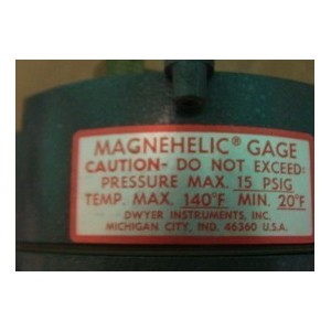 MAGNEHELIC GAGE 15PSIG CFMX100