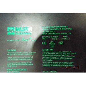 MURR ELEKTRONIK SWITCH POWER SUPPLY MCS20-3X400-500/24 3 PHASE