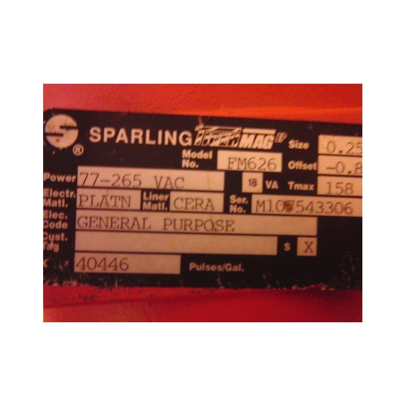SPARLING TIGERMAG FM626 Magnetic Flow Meter 