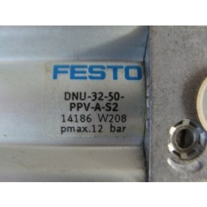 FESTO ELECTRIC DNU-32-50-PPV-A-S2 PNEUMATIC CYLINDER 12BAR